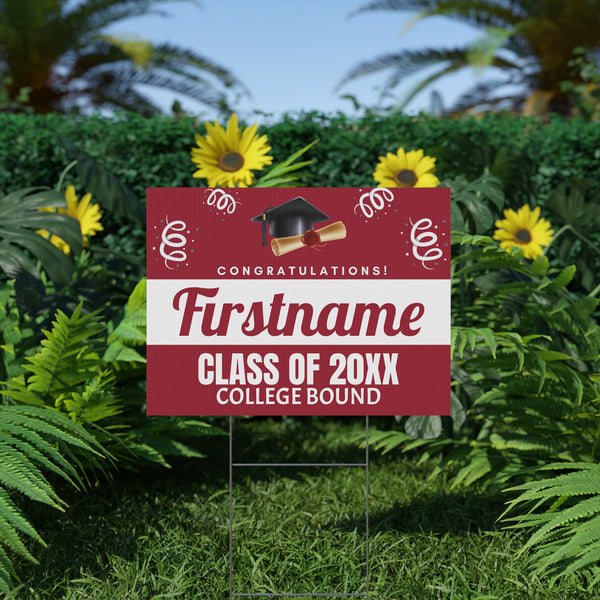 Personalized College Bound Yard Sign