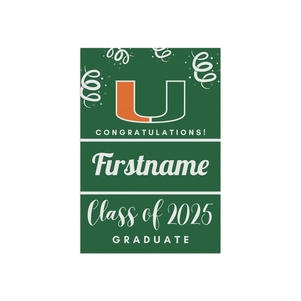 Personalized Miami 2025 Graduate Yard Flag