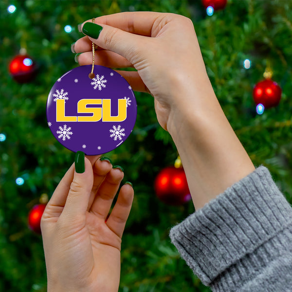 LSU Ceramic Ornaments