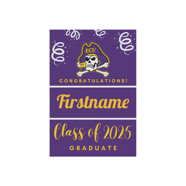 Personalized ECU 2025 Graduate Yard Flag