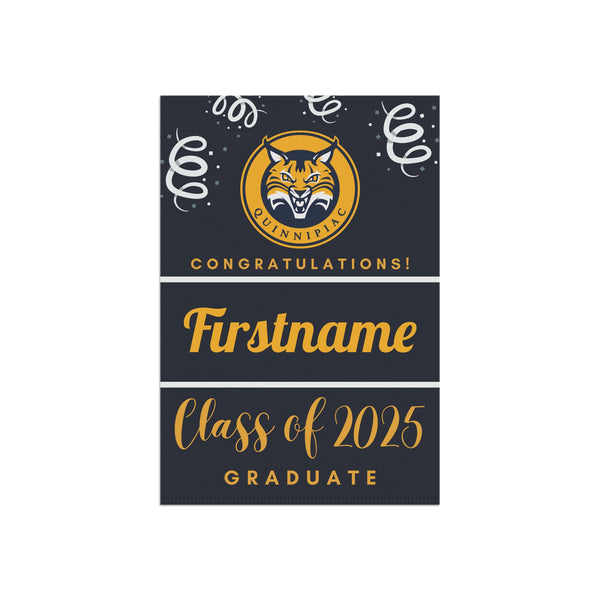 Personalized Quinnipiac 2025 Graduate Yard Flag
