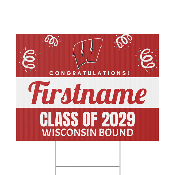 Personalized UW Madison 2029 Bound Yard Sign