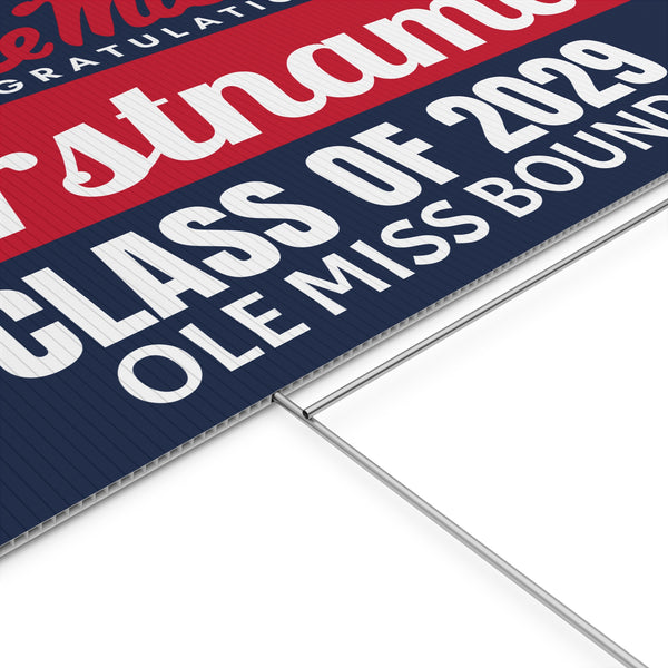 Personalized Ole Miss 2029 Bound Yard Sign