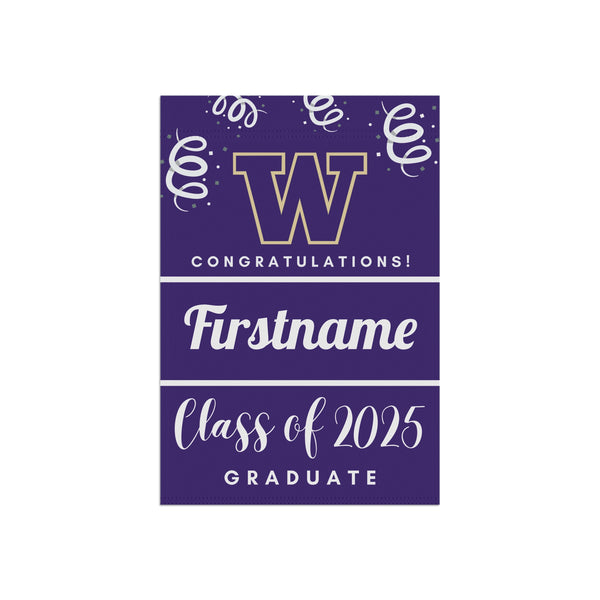 Personalized Washington 2025 Graduate Yard Flag