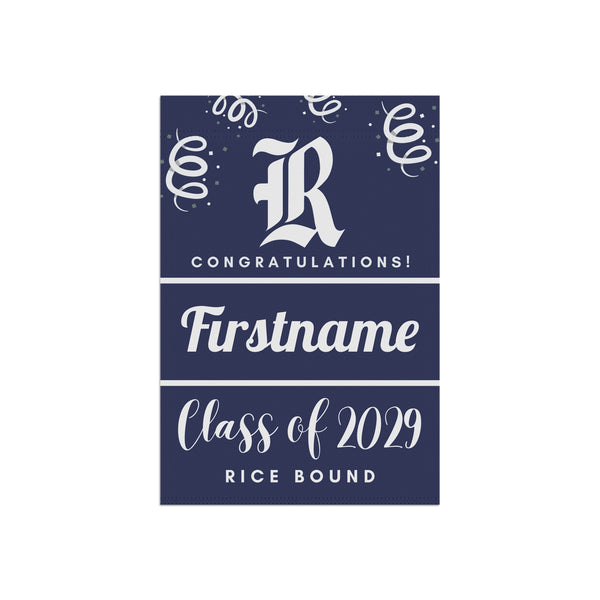 Personalized Rice 2029 Yard Flag