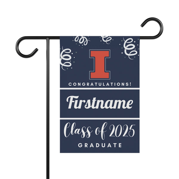 Personalized UIUC 2025 Graduate Yard Flag