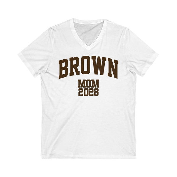 Brown Class of 2028 MOM V-Neck Tee