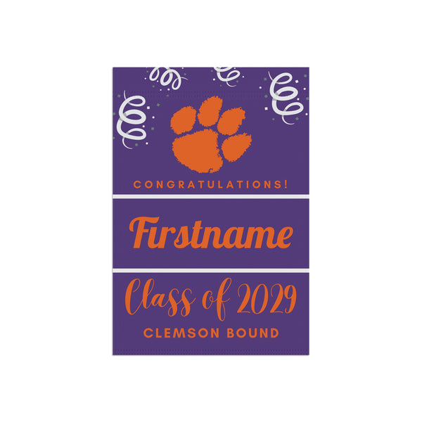 Personalized Clemson 2029 Yard Flag