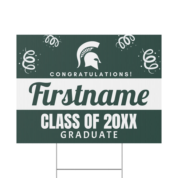 Personalized MSU Graduation Yard Sign