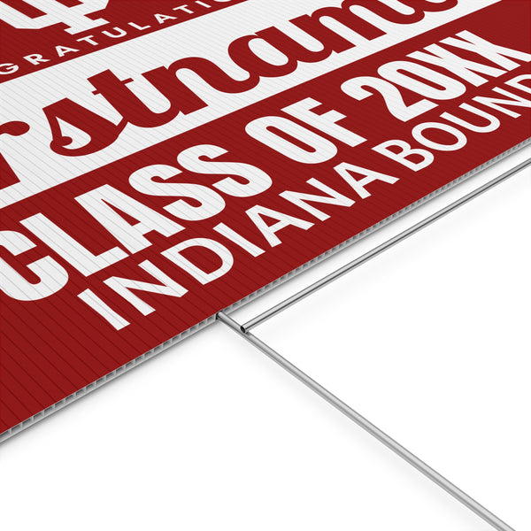 Personalized Indiana Bound Yard Sign