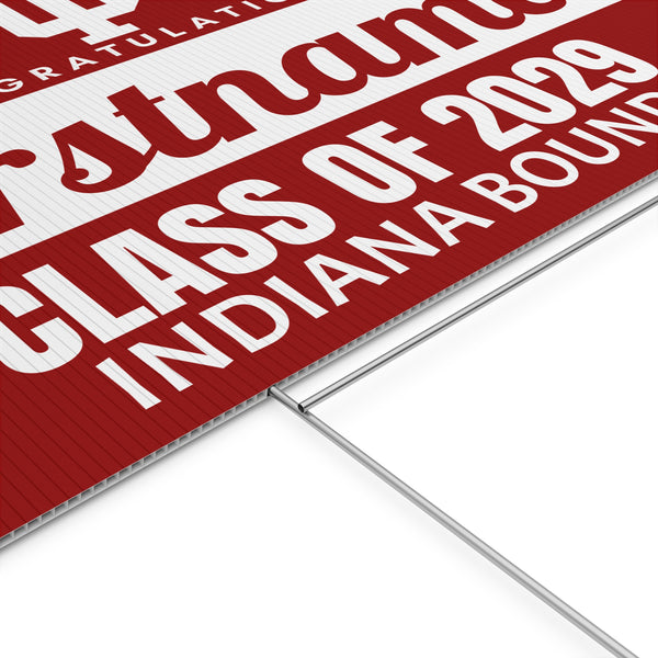 Personalized Indiana 2029 Bound Yard Sign