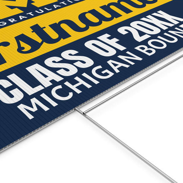 Personalized Michigan Bound Yard Sign