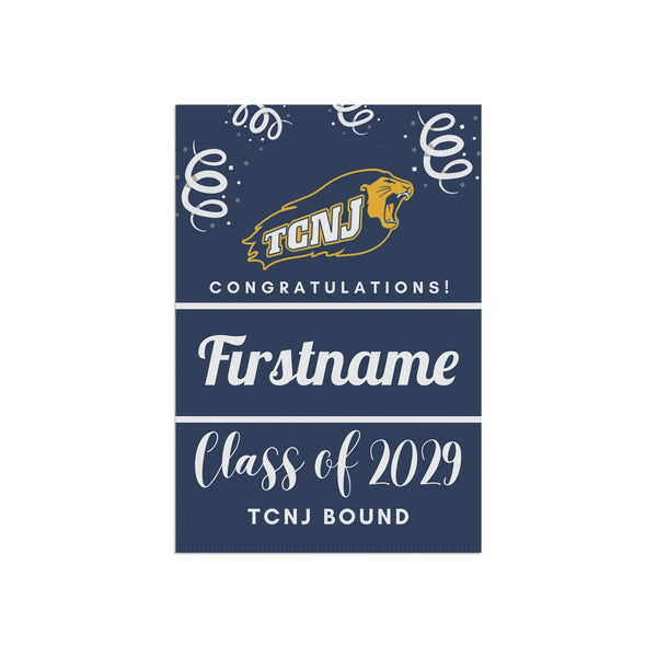 Personalized TCNJ 2029 Yard Flag