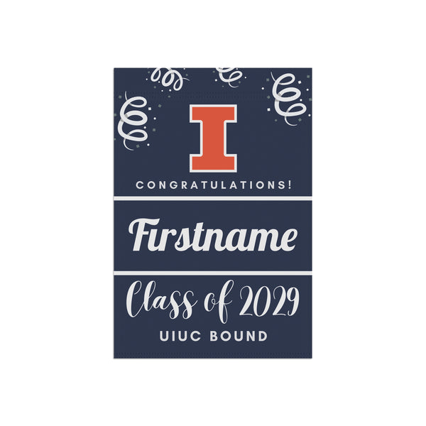 Personalized UIUC 2029 Yard Flag