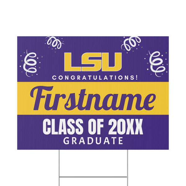 Personalized LSU Graduation Yard Sign