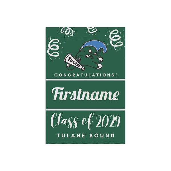 Personalized Tulane 2029 Yard Flag