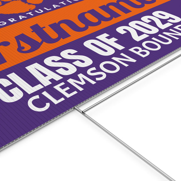 Personalized Clemson 2029 Bound Yard Sign