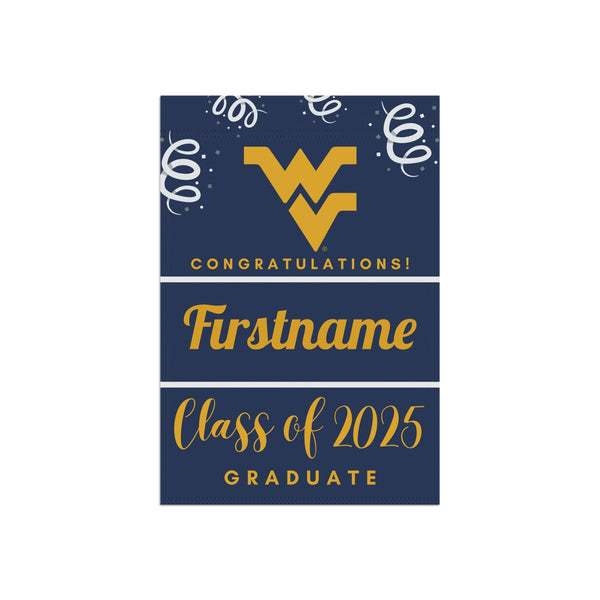 Personalized WVU 2025 Graduate Yard Flag