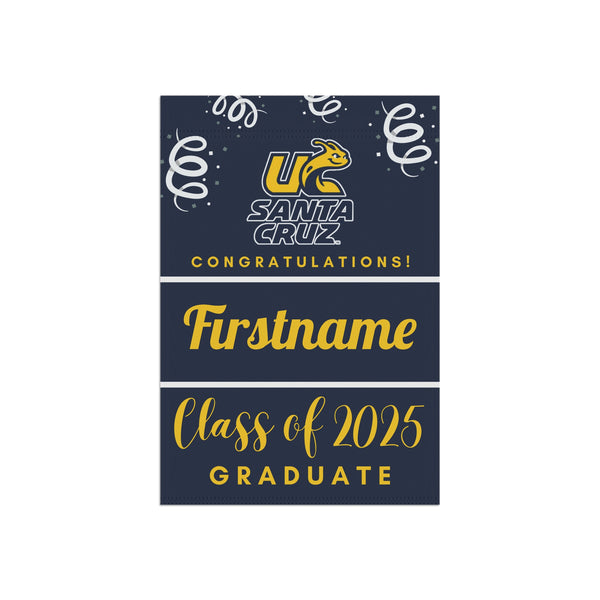Personalized UCSC 2025 Graduate Yard Flag