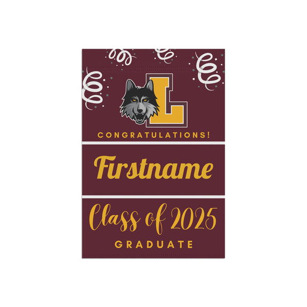 Personalized LUC 2025 Graduate Yard Flag