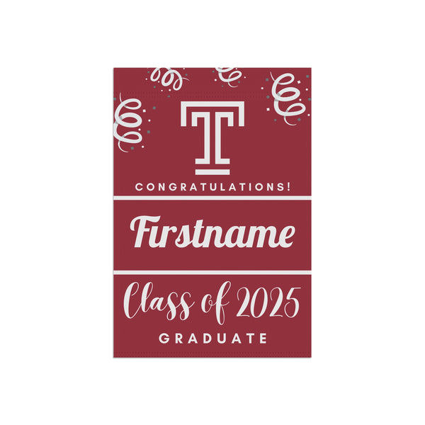 Personalized Temple 2025 Graduate Yard Flag