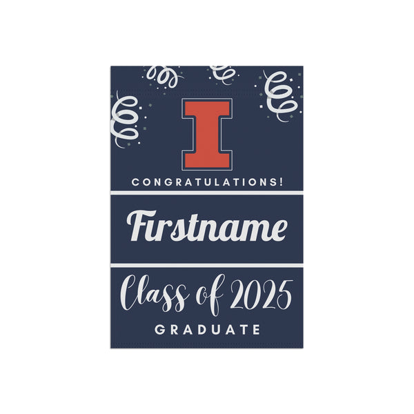 Personalized UIUC 2025 Graduate Yard Flag