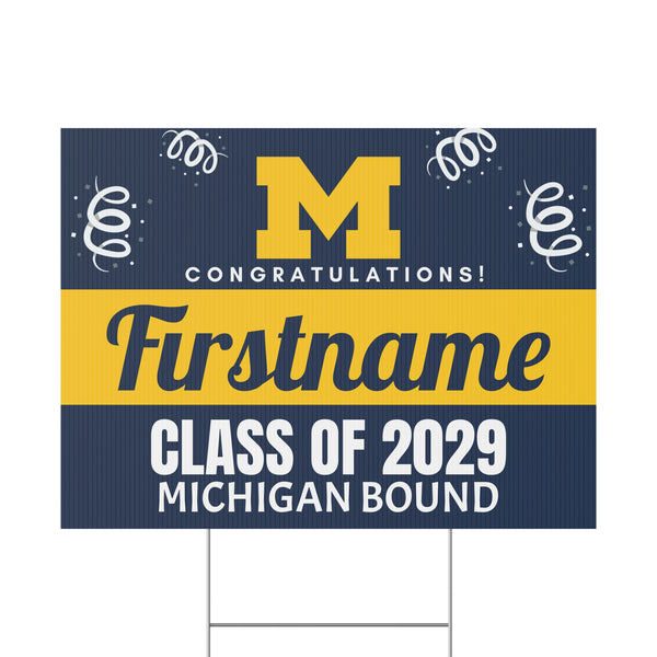 Personalized Michigan 2029 Bound Yard Sign