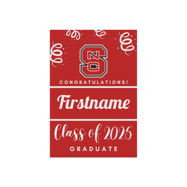 Personalized NC State 2025 Graduate Yard Flag