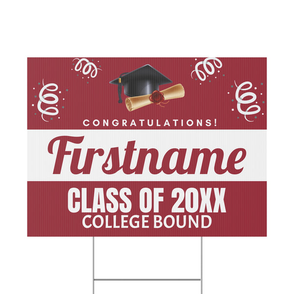 Personalized College Bound Yard Sign