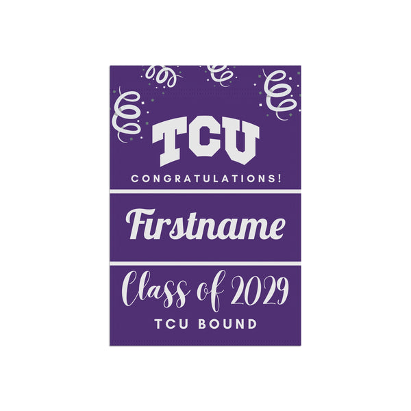 Personalized TCU 2029 Yard Flag