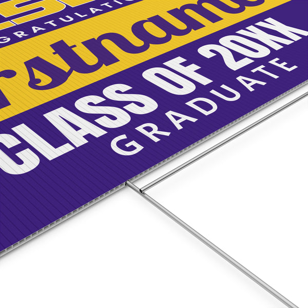 Personalized LSU Graduation Yard Sign
