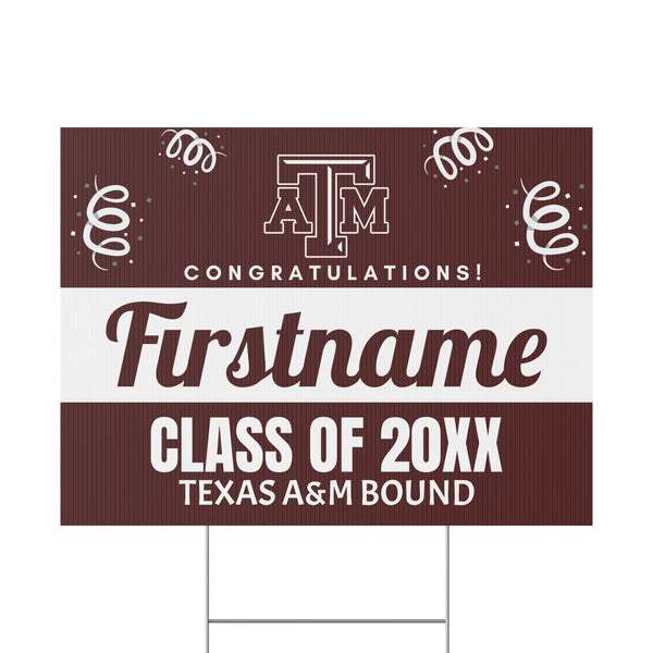 Personalized TAMU Bound Yard Sign