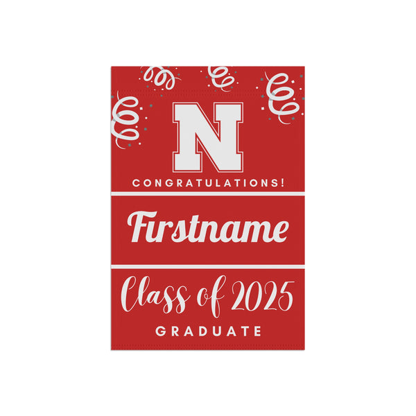 Personalized UNL 2025 Graduate Yard Flag