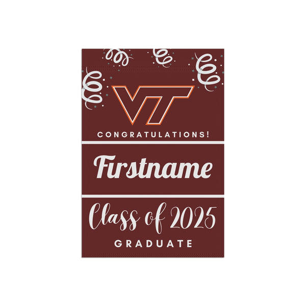 Personalized VT 2025 Graduate Yard Flag