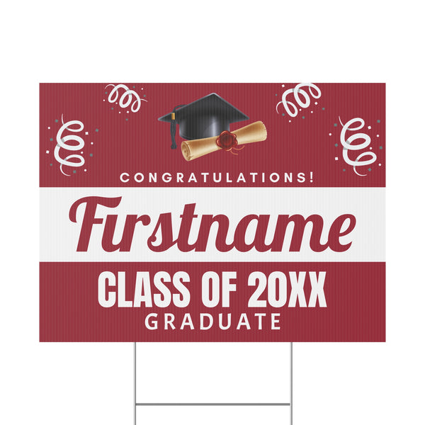 Personalized College Graduation Yard Sign