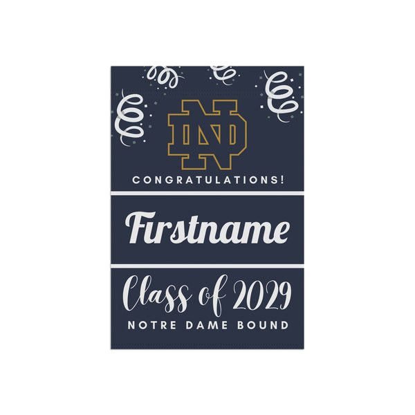 Personalized Notre Dame 2029 Yard Flag