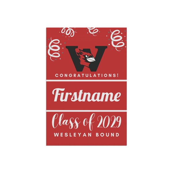 Personalized Wesleyan 2029 Yard Flag