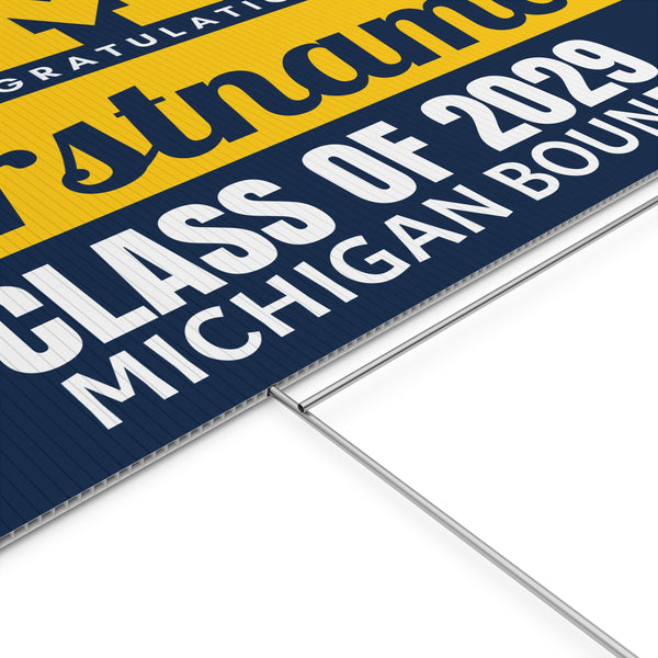 Personalized Michigan 2029 Bound Yard Sign