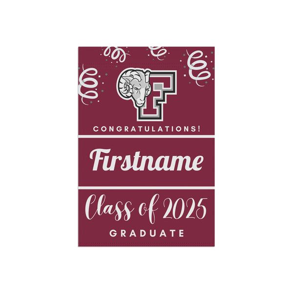 Personalized Fordham 2025 Graduate Yard Flag