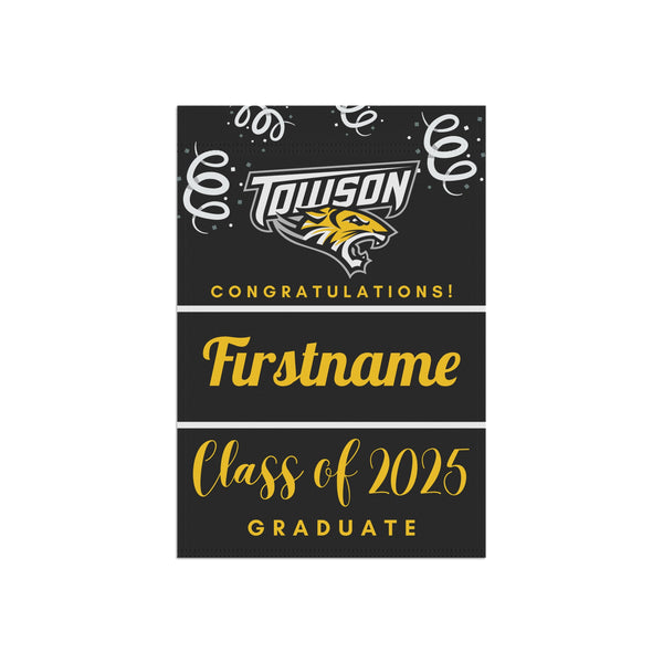 Personalized Towson 2025 Graduate Yard Flag