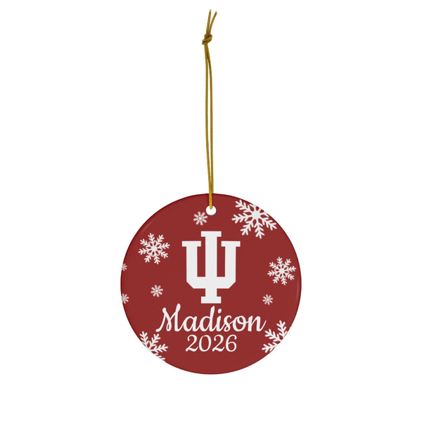 Custom IU Ceramic Ornaments