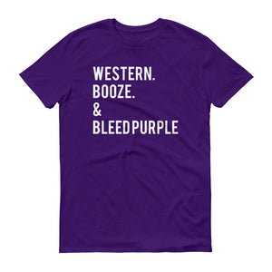 Western. Booze & Bleed Purple T-Shirt