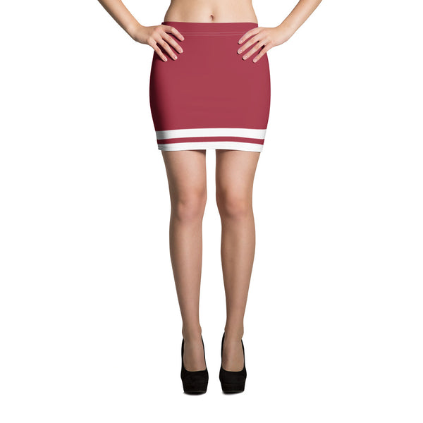 Red and White Mini Skirt