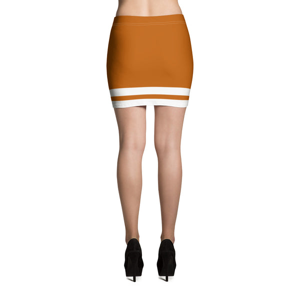 Orange and White Mini Skirt