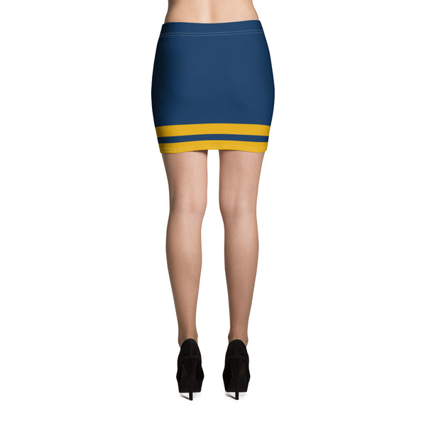 Navy and Yellow Mini Skirt