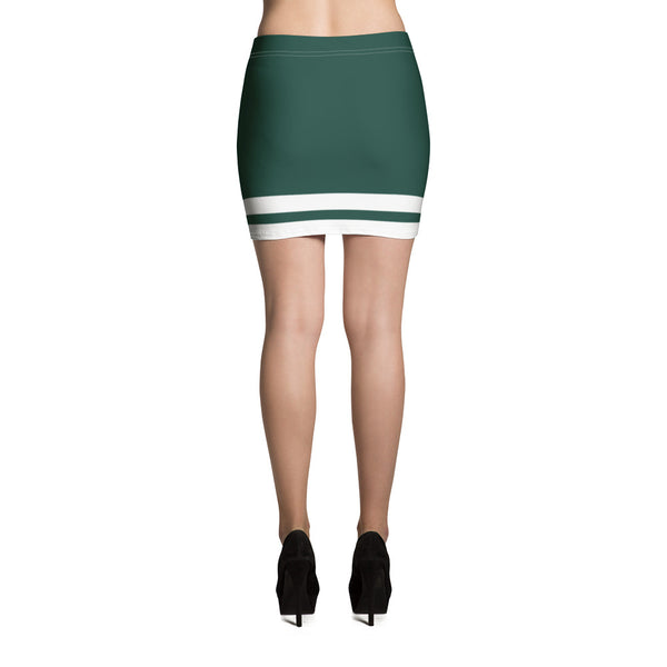 Green and White Mini Skirt