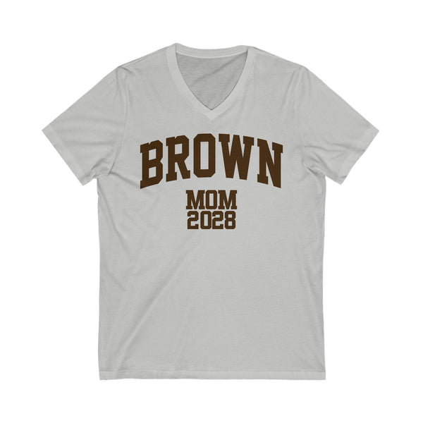 Brown Class of 2028 MOM V-Neck Tee