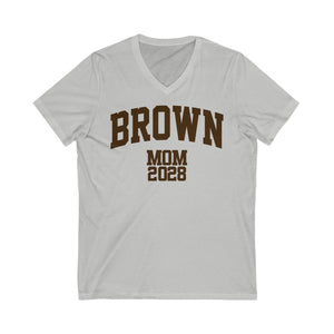 Brown Class of 2028 MOM V-Neck Tee