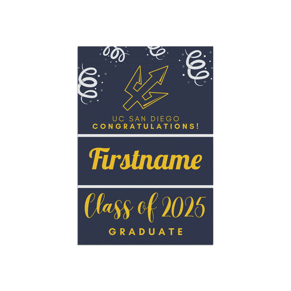 Personalized UCSD 2025 Graduate Yard Flag