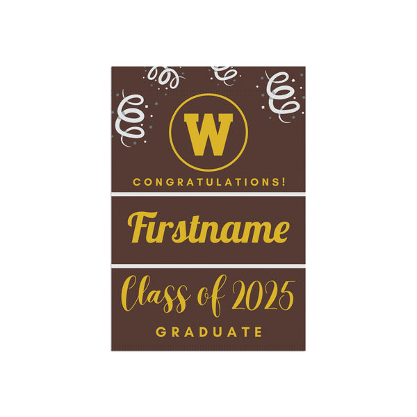 Personalized WMU 2025 Graduate Yard Flag